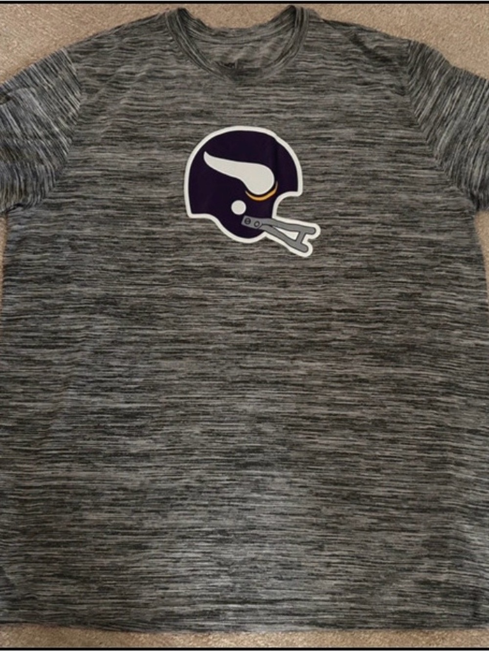 MN Vikings Short-Sleeve Tee with Purple Football Helmet Graphic